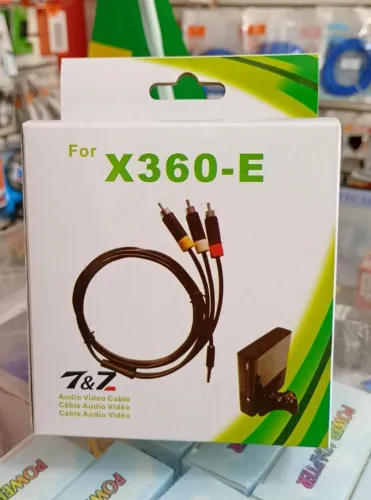 Cabo De Áudio E Vídeo AV RCA P3 Para Xbox 360 Super Slim (Modelo E)  - Novo