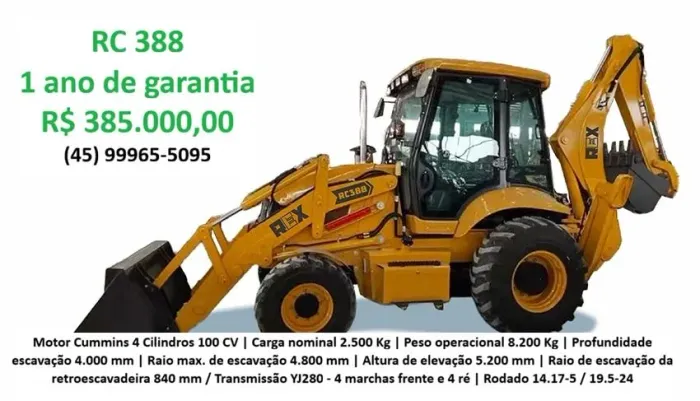 Retroescavadeira REX RC388