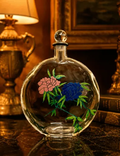 garrafa daum nancy cristal chinoiserie séc. xix