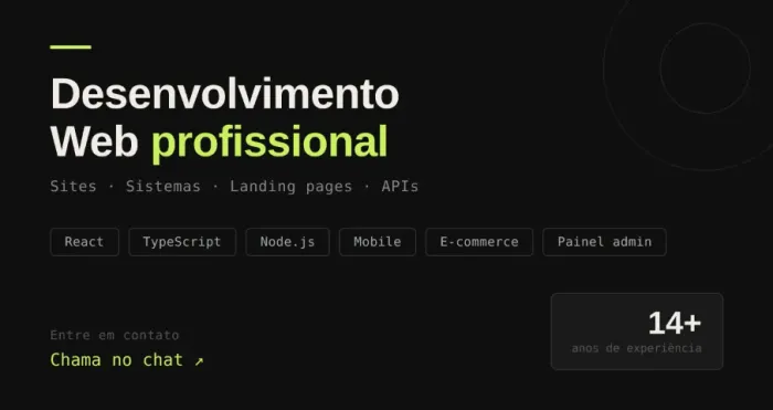 Desenvolvimento Web (Sites, Landingpages, E-Commerce, Apps, Portofolio)