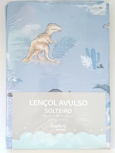 Lençol solteiro Kids Jurassic Dinossauros 