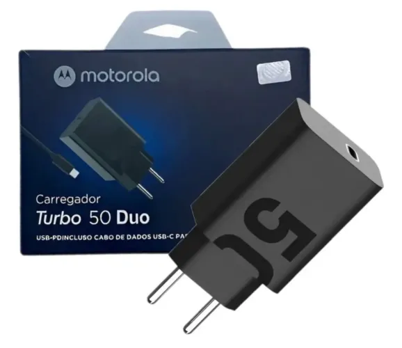 Carregador Motorola Turbo Power 20W USB-C - C/ Cabo Tipo C 1 Metro