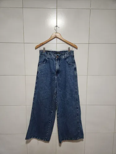 Calca jeans wide leg 38