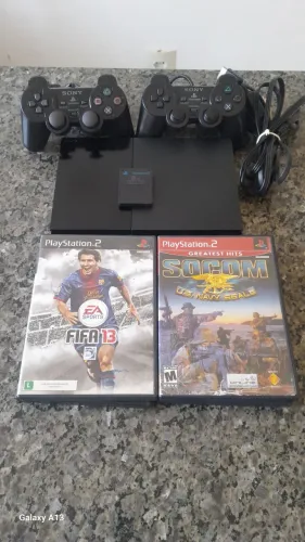 Playstation 2 slim com acessórios originais