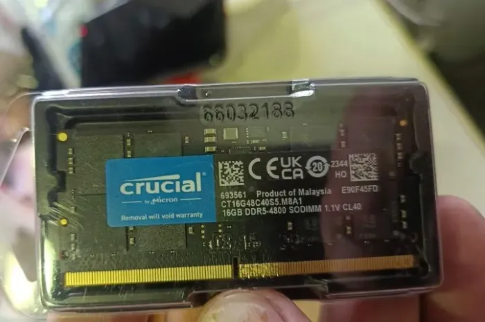 Memória RAM Crucial DDR5 16GB 4800MHz SODIMM para Notebook