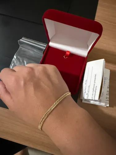 Pulseira grumet dupla ouro 18k
