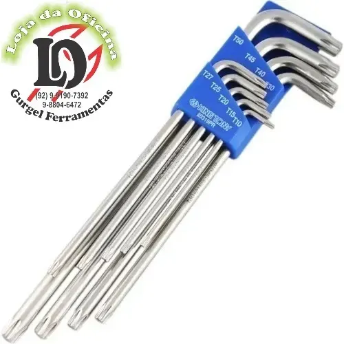Jogo Chave "L" Tipo Torx Extra Longa C/ 09 PCs - King Tony-KT20319PR