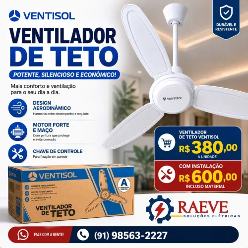 Instalação de ventilador de teto
