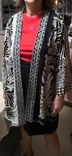 KIMONO PRETO E BRANCO , G, Combina muito com peças preta e branca