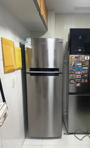 Geladeira Midea Frost Free Duplex 394L Inverter Inox - Nova
