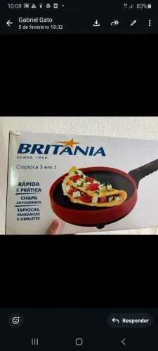 Crepioqueira elétrica britania 110w NOVA