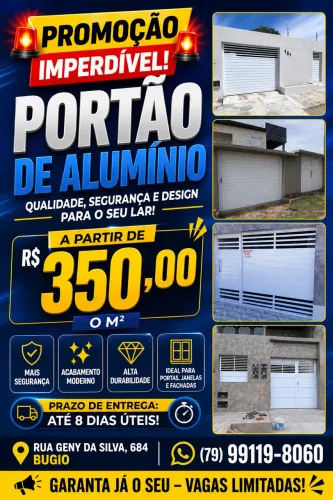 Promoção portão de alumínio