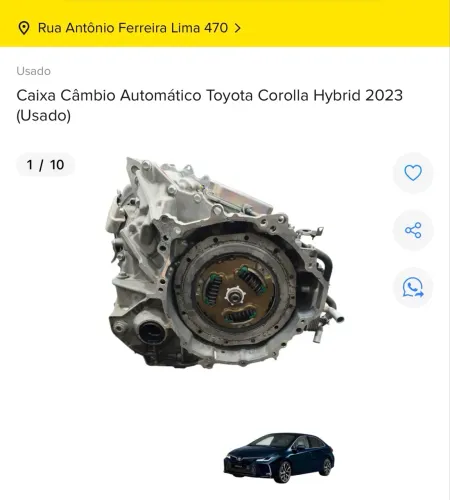 CÂMBIO AUTOMÁTICO TOYOTA COROLLA HYBRID 2023 COM NF E GARANTIA