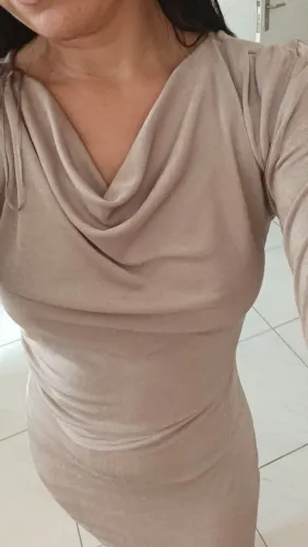 Vestido mid bege