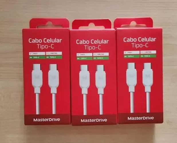 Cabo USB Tipo-C para Tipo-C 1 Metro - Carregamento Rápido - Novo Lacrado