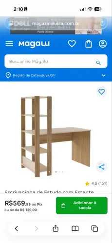 Escrivaninha com prateleira