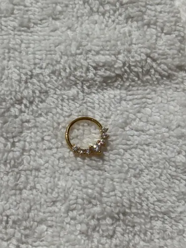 Piercing argola 10mm de Titânio com pedras de Zircônia para a Orelha e Nariz.