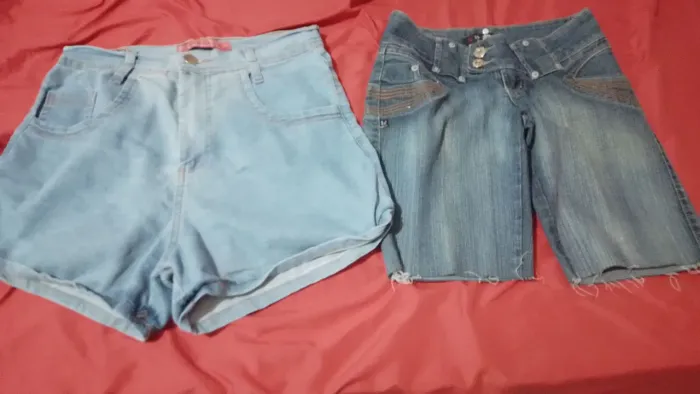 2 bermudas jeans novas feminina número 40