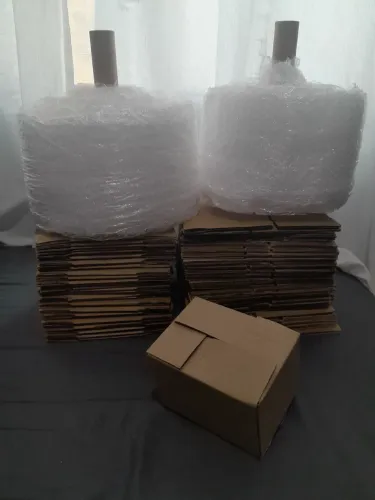 Embalagens caixa de papelão 15x11x11, adesivo frágil 100un e plástico bolha