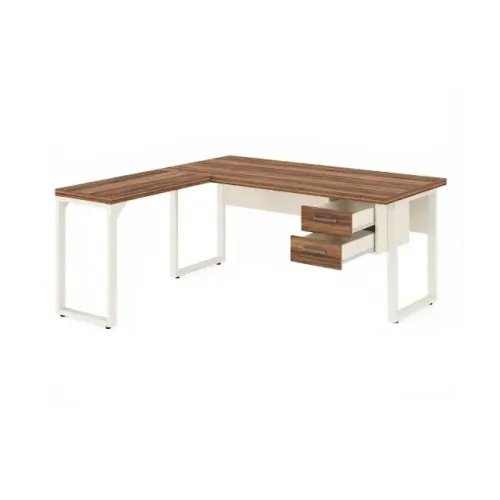 Escrivaninha Em L Amadeirada Com Gavetas Ideal Para Home Office 34330