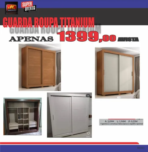 GUARDA ROUPA TITANIUM PORTA DE CORRER