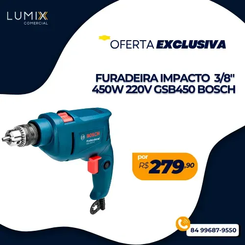FURADEIRA IMPACTO 3/8" 450W 220V GSB450 BOSCH