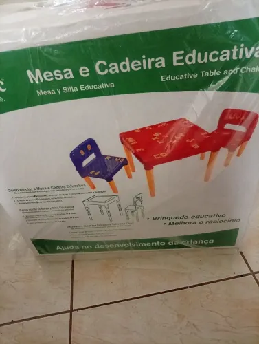 mesa e cadeira educativa colorida trtec 