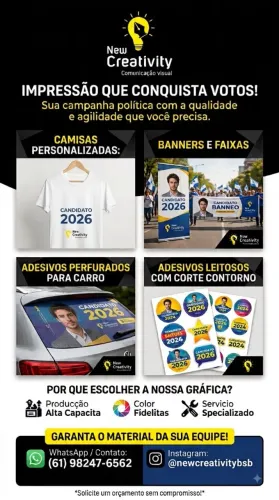 Material político adesivos lonas banners