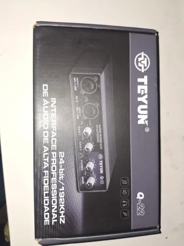 Teyun Q-22 Interface De Áudio Usb Gravação 24bits 192 kHz Placa De Som 2 Canais