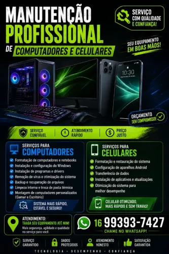 Formatação e Manutenção de Computadores e Celulares | Rápido e Profissional