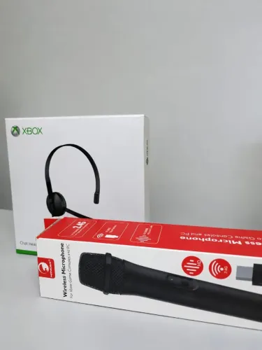 Kit Xbox - Microfone Sem Fio e Headset Original