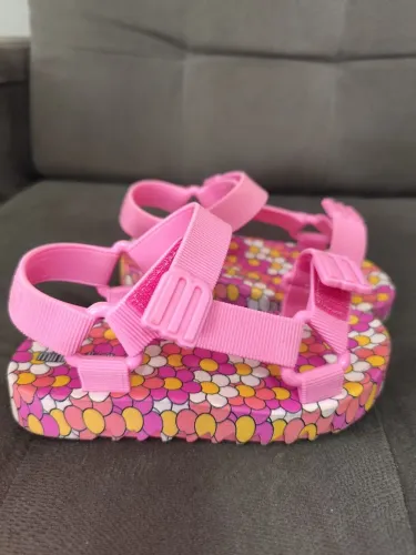 Sandália Minimelissa infantil rosa original