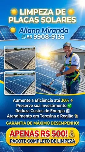 Limpeza de placa solar