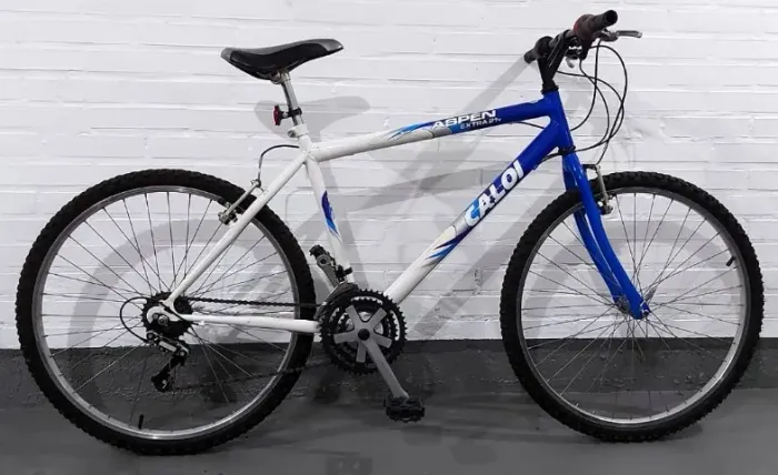 Bicicleta Caloi Aspen Aro 26 21 Marchas Branca/Azul - Ótima para Uso Diário