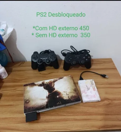 PS2 com jogos - Ac cartão