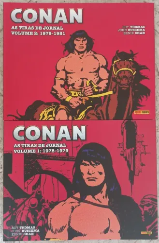 Conan as Tiras de Jornal Completa Vol 1 e 2 Roy Thomas e John Buscema Capa Dura Panini
