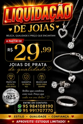 Liquidação de Colares, brincos e pulseiras de prata 925 