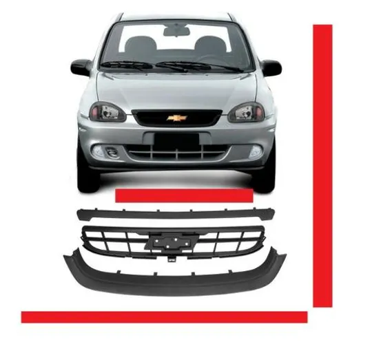 Grade Central Inferior E Superior Corsa Classic 09 10 Preta s emblema iloeq eefqe
