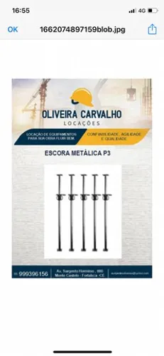 Escora metálicas para Aluguel 