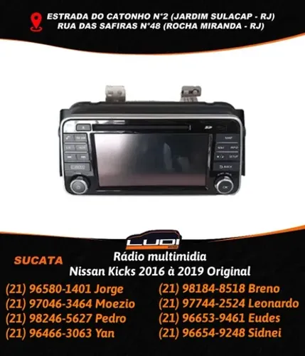Rádio multimidia Nissan Kicks 2016 à 2019 Original