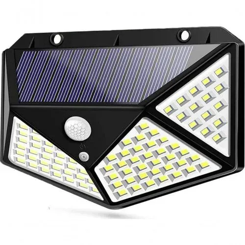 Refletor Solar LED 100 Leds - Iluminação Externa
