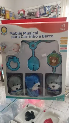 Mobile Musical para Carrinho e Berço Ursinho Azul