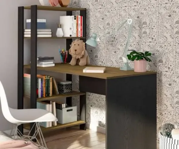 Promoção Mesa Escritorio Preto e Marrom - 23/10  