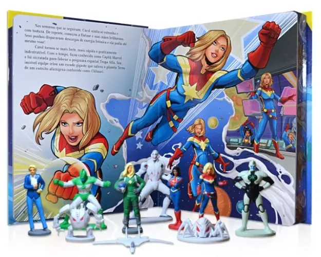 Capitã Marvel - Guerra Galáctica (Cenário gigante com 10 miniaturas)
