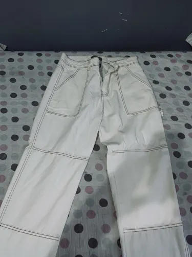 CALÇA JEANS CARGO BRANCA