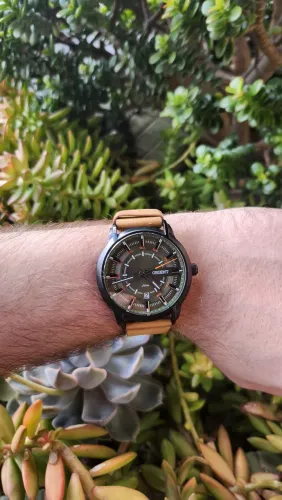 Relógio Orient Mpsc1006 Verde e Couro