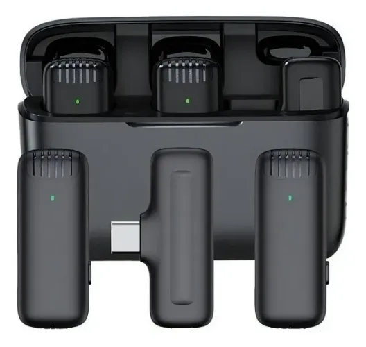 Microfone Lapela Sem Fio com Case