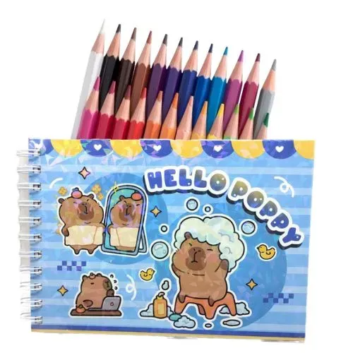 Kit Livro de Colorir 50 Folhas + 24 Lápis 