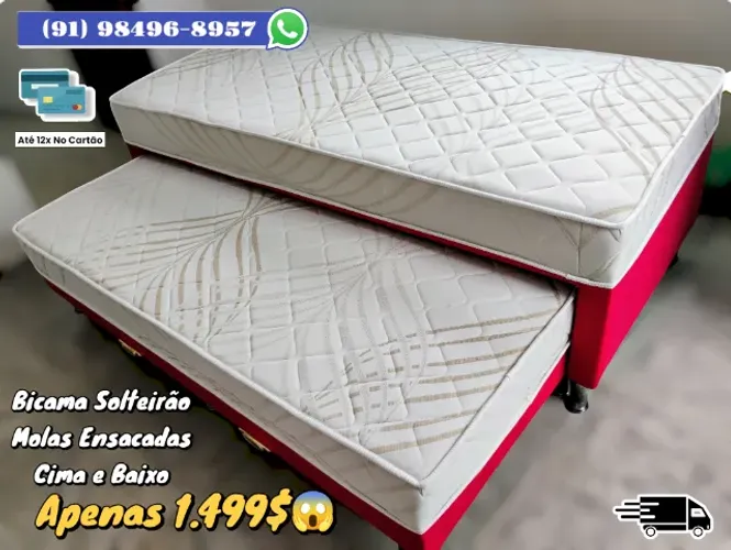 BICAMA SOLTEIRÃO MOLAS ENSACADAS CIMA E BAIXO
