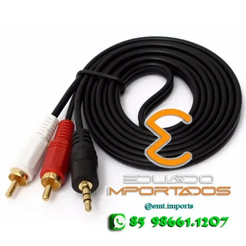 Cabo Auxiliar P2 x 2 RCA Macho Estéreo 1,5m
